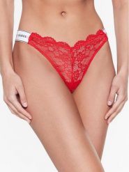 Guess Stringi Belle O3RE08 KBBT0 Czerwony. Czerwone stringi Guess, z aplikacjami, z syntetyku. Za 69.99 zł.