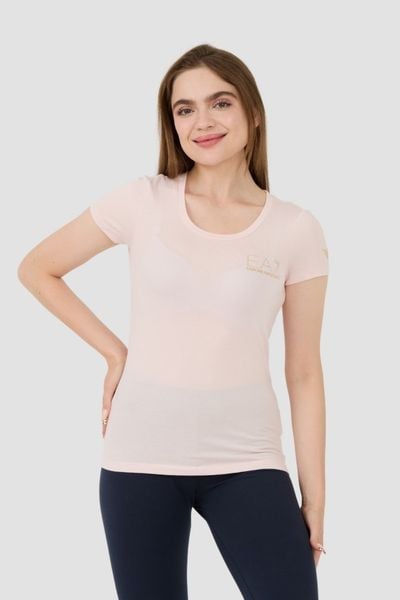 EA7 Różowy damski t-shirt, Rozmiar M. Czerwone t-shirty damskie EA7 Emporio Armani, m, bez wzorów, bez kołnierzyka. W wyprzedaży za 192.99 zł.