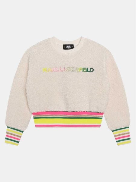 Karl Lagerfeld Kids Bluza Z15460 M Biały Regular Fit. Białe bluzy dziewczęce Karl Lagerfeld Kids, bez wzorów, z syntetyku, bez ramiączek, bez kaptura. Za 249.99 zł.