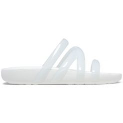 Klapki Dla Dorosłych Crocs Splash Glossy Strappy Sandal. Brązowe klapki damskie Crocs, bez wzorów, z materiału, bez obcasa, bez zapięcia. Za 119.99 zł.