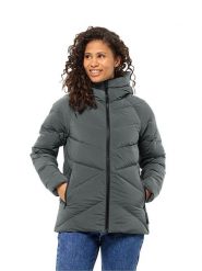 Jack Wolfskin Kurtka puchowa w kolorze zielonym rozmiar: L. Zielone kurtki damskie Jack Wolfskin, l, bez wzorów, z puchu, bez kaptura. Za 614.96 zł.