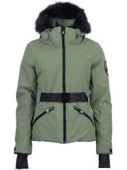 Peak Mountain Kurtka narciarska "Alcone" w kolorze khaki rozmiar: S. Brązowe kurtki sportowe damskie Peak Mountain, m, bez wzorów, z tkaniny, bez kaptura. Za 524.62 zł.