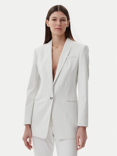 HUGO Marynarka 50537759 Biały Slim Fit. Białe marynarki i żakiety damskie Hugo, bez wzorów, z syntetyku. Za 859.99 zł.