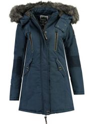 Geographical Norway Parka "Coraly" w kolorze granatowym rozmiar: S. Niebieskie parki damskie Geographical Norway, s, bez kaptura. Za 215.21 zł.
