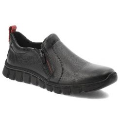 Czarne Półbuty Pollonus Wygodne Obuwie Damskie. Czarne obuwie sportowe casual damskie Pollonus, ze skóry. Za 259.00 zł.
