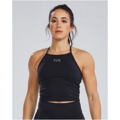 Koszulka damska TYR JL THIN STRP TANK. Niebieskie koszulki damskie TYR, bez wzorów, bez kołnierzyka, bez ramiączek. Za 349.98 zł.