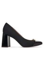 LOVE MOSCHINO Półbuty JA10319G1PIM200A Czarny. Czarne czółenka damskie Love Moschino, bez wzorów, ze skóry, bez obcasa, na obcasie, bez zapięcia. Za 1,169.00 zł.