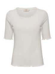 Cream Bluzka "Ribba" w kolorze białym rozmiar: XXL. Białe bluzki damskie Cream, xxl, bez wzorów, prążkowane, bez kołnierzyka, bez ramiączek. Za 69.58 zł.