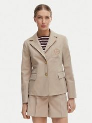 Tommy Hilfiger Marynarka WW0WW47179 Beżowy Slim Fit. Brązowe marynarki i żakiety damskie Tommy Hilfiger, bez wzorów, z bawełny. Za 1,199.00 zł.