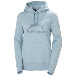 Bluza z kapturem damska Helly Hansen Nord Graphic. Niebieskie bluzy damskie Helly Hansen, xs, bez wzorów, z bawełny, z kapturem. Za 422.00 zł.