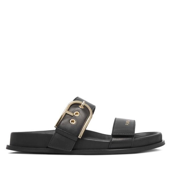 Klapki Furla. Czarne klapki damskie Furla, bez wzorów, bez obcasa, bez zapięcia. Za 791.99 zł.