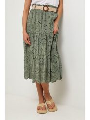 Lin Passion Lniana spódnica w kolorze khaki rozmiar: 38/40. Brązowe spódnice damskie Lin Passion, na co dzień, bez wzorów, z koronki, klasyczne, midi. Za 215.21 zł.