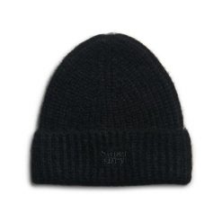 Czapka damska Superdry Rib. Czarne czapki damskie Superdry, na zimę, bez wzorów, z dzianiny. Za 119.70 zł.