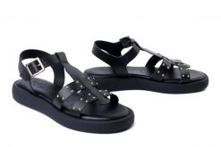 WONDERS AB-1567 negro, sandały damskie. Czarne sandały damskie Wonders, bez wzorów, bez obcasa, bez zapięcia. Za 509.50 zł.