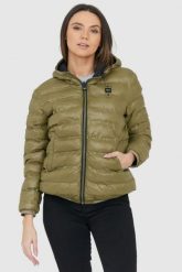 BLAUER Czarno-zielona dwustronna kurtka Stella reversible down jacket. Zielone kurtki damskie Blauer USA, s, bez wzorów, bez kaptura. W wyprzedaży za 789.99 zł.