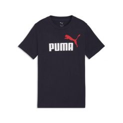 Młodzieżowa koszulka Essentials Colour z logo No.1 PUMA. Niebieskia bluzki damskie Puma, m, bez wzorów, z gumy, bez kołnierzyka, bez ramiączek. Za 79.00 zł.
