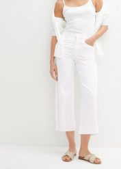 Jeansy 7/8 wide fit. Niebieskie jeansy damskie bonprix. Za 109.99 zł.