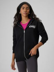 4F Bluza dresowa regular z kapturem damska - czarna L. Czarne bluzy damskie 4F, l, bez wzorów, z dresówki, z kapturem. Za 249.99 zł.