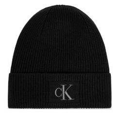 Czapka Calvin Klein. Czarne czapki damskie Calvin Klein, na zimę, bez wzorów. Za 169.99 zł.