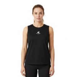 Active Top Merino 140. Czarne koszulki sportowe damskie FJORK MERINO, bez wzorów, z wełny, bez ramiączek, do jazdy konnej. Za 189.00 zł.