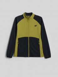 4F Bluza trekkingowa slim bez kaptura damska - czarna S. Czarne kardigany damskie 4F, s, bez wzorów. Za 199.99 zł.