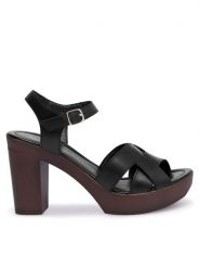 Lasocki Sandały CEO-EST-2025N-07 Czarny. Czarne sandały damskie Lasocki, bez wzorów, ze skóry, bez obcasa, na słupku, bez zapięcia. Za 179.99 zł.