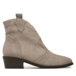 Kowbojki R.Polański. Brązowe botki damskie R.Polański, bez obcasa, na płaskiej podeszwie, bez zapięcia. Za 569.99 zł.