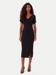 Rinascimento Sukienka koktajlowa CFC0125338003 Czarny Slim Fit. Czarne sukienki damskie Rinascimento, bez wzorów, z syntetyku, wizytowe, bez ramiączek. Za 569.99 zł.