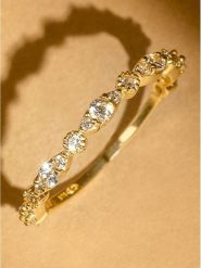 L instant d Or Złoty pierścionek "Relation" z cyrkoniami rozmiar: 62. Żółte pierścionki damskie L instant d Or, z cyrkonią, złote. Za 543.90 zł.