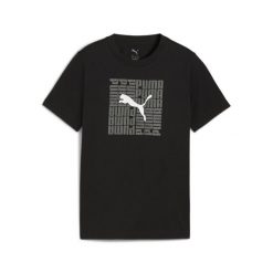 Młodzieżowa koszulka o kwadratowym kroju z grafiką PUMA Black. Czarna bluzki damskie Puma, m, bez wzorów, młodzieżowe, bez kołnierzyka, bez ramiączek. Za 89.00 zł.