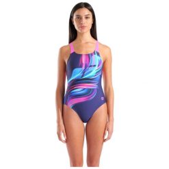 Strój kąpielowy damski Arena Bloom Swimsuit Swim Pro. Niebieskie stroje jednoczęściowe Arena, bez wzorów. Za 241.99 zł.