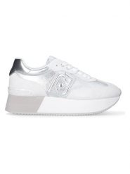 Liu Jo Skórzane sneakersy w kolorze srebrno-białym rozmiar: 39. Białe obuwie sportowe damskie Liu Jo, z materiału, bez zapięcia. Za 338.21 zł.