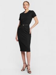 Liu Jo Sport Sukienka dzianinowa TA3032 JS178 Czarny Regular Fit. Czarne sukienki damskie Liu Jo Sport, bez wzorów, z dzianiny, sportowe, bez ramiączek. Za 1,039.00 zł.