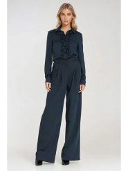 Nife Spodnie w kolorze granatowym rozmiar: 38. Niebieskie spodnie materiałowe damskie Nife, bez wzorów, z materiału. Za 213.18 zł.