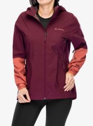 Kurtka przeciwdeszczowa damska Vaude Moab Rain Jacket II. Czerwone kurtki damskie Vaude, m, bez wzorów, bez kaptura. Za 814.05 zł.