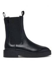 Calvin Klein Sztyblety Conc Welt Chelsea Boot Lth HW0HW03208 Czarny. Czarne botki damskie Calvin Klein, ze skóry, bez obcasa, na płaskiej podeszwie, bez zapięcia. Za 849.99 zł.