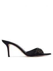 Elisabetta Franchi Klapki SA-76L-62E2-V500 Czarny. Czarne klapki damskie Elisabetta Franchi, bez wzorów, z materiału, bez obcasa, bez zapięcia. Za 2,129.00 zł.