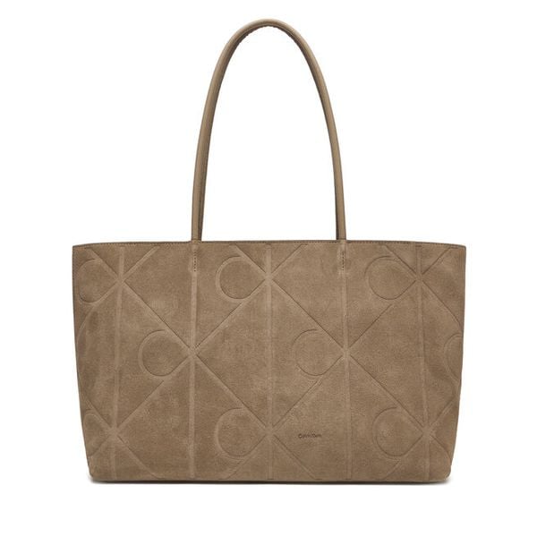 Torebka Calvin Klein. Brązowe shopper bag Calvin Klein, bez wzorów, bez dodatków. Za 1,099.00 zł.