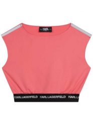 Karl Lagerfeld Kids Top Z15410 D Czerwony Regular Fit. Czerwone koszulki i t-shirty dziewczęce Karl Lagerfeld Kids, bez wzorów, z syntetyku, bez kołnierzyka, bez ramiączek. Za 319.99 zł.