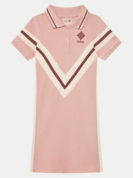 Guess Sukienka codzienna J5RK45 KCOK1 Różowy Regular Fit. Czerwone sukienki dziewczęce Guess, z aplikacjami, z bawełny, bez ramiączek, proste. Za 129.99 zł.
