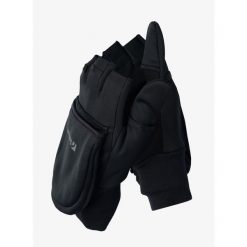Rękawiczki wiatroszczelne Trekmates Rigg Convertible Mitts. Czarne rękawiczki damskie TREKMATES, bez wzorów. Za 172.99 zł.