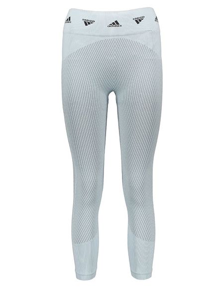 Adidas Legginsy sportowe "AK Brnd" w kolorze błękitnym rozmiar: S. Niebieskie legginsy damskie Adidas, s, bez wzorów, z materiału, outdoorowe. Za 109.52 zł.