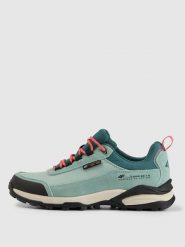 4F Niskie buty trekkingowe HILLBORN z elementami zamszowymi damskie - turkusowe 38. Niebieskie obuwie trekkingowe damskie 4F, z tkaniny, bez zapięcia. Za 349.99 zł.