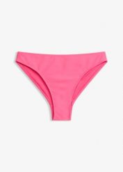 Figi bikini z wysokim wycięciem nogawek. Zielone bikini bonprix, bez wzorów. Za 27.99 zł.