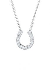 Elli Damska zawieszka podkowa talizman szczęścia z kryształami cyrkoniami w srebrze próby 925 Sterling Silver Naszyjniki 1 ct Damski. Szare naszyjniki damskie Elli, z cyrkonią, srebrne. Za 198.99 zł.