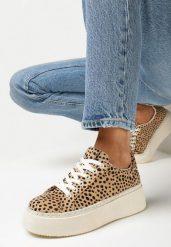 Brązowe Sneakersy na Platformie Berdolina. Brązowe obuwie sportowe damskie Born2be, bez zapięcia. Za 109.99 zł.
