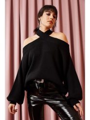 Olalook Sweter w kolorze czarnym rozmiar: onesize. Czarne swetry klasyczne damskie Olalook, bez kołnierzyka. Za 65.69 zł.