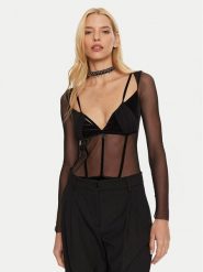 Patrizia Pepe Body 2M4400/J230-K103 Czarny Regular Fit. Czarne body i gorsety Patrizia Pepe, bez wzorów, z syntetyku. Za 1,099.00 zł.