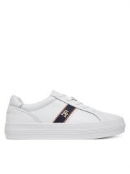 Tommy Hilfiger Sneakersy Vulc Webbing Sneaker FW0FW08903 Biały. Białe obuwie sportowe damskie Tommy Hilfiger, ze skóry, bez zapięcia. Za 299.99 zł.