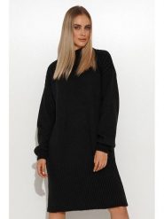 Makadamia Sukienka w kolorze czarnym rozmiar: onesize. Czarne sukienki damskie Makadamia, bez wzorów, z wełny, bez ramiączek. Za 74.99 zł.